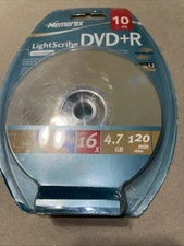 New Memorex LightScribe DVD-R Recordable Discs 10 Pack 16x 4.7 GB 120 min TT