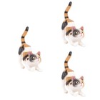 3 pcs  Emulation Cat Model Decor Ornament Plastic Model Ornament