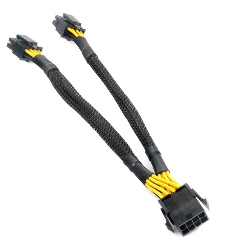 PCI-Express Y Splitter Adapter Cable CPU 8pin Female to 2x 8pin(4+4) Male Cord - Afbeelding 5 van 8