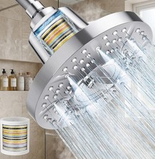 20-Stage Filtered Shower Head 7" Chrome Hard Water Filter High Pressure