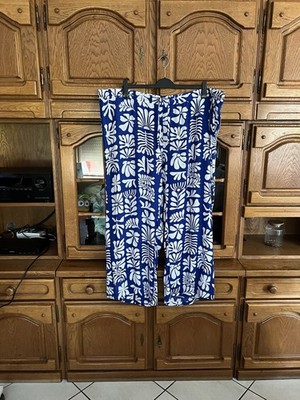 Janina Wide Leg Normal Waist Blau/Weiß Gr.58 Neu