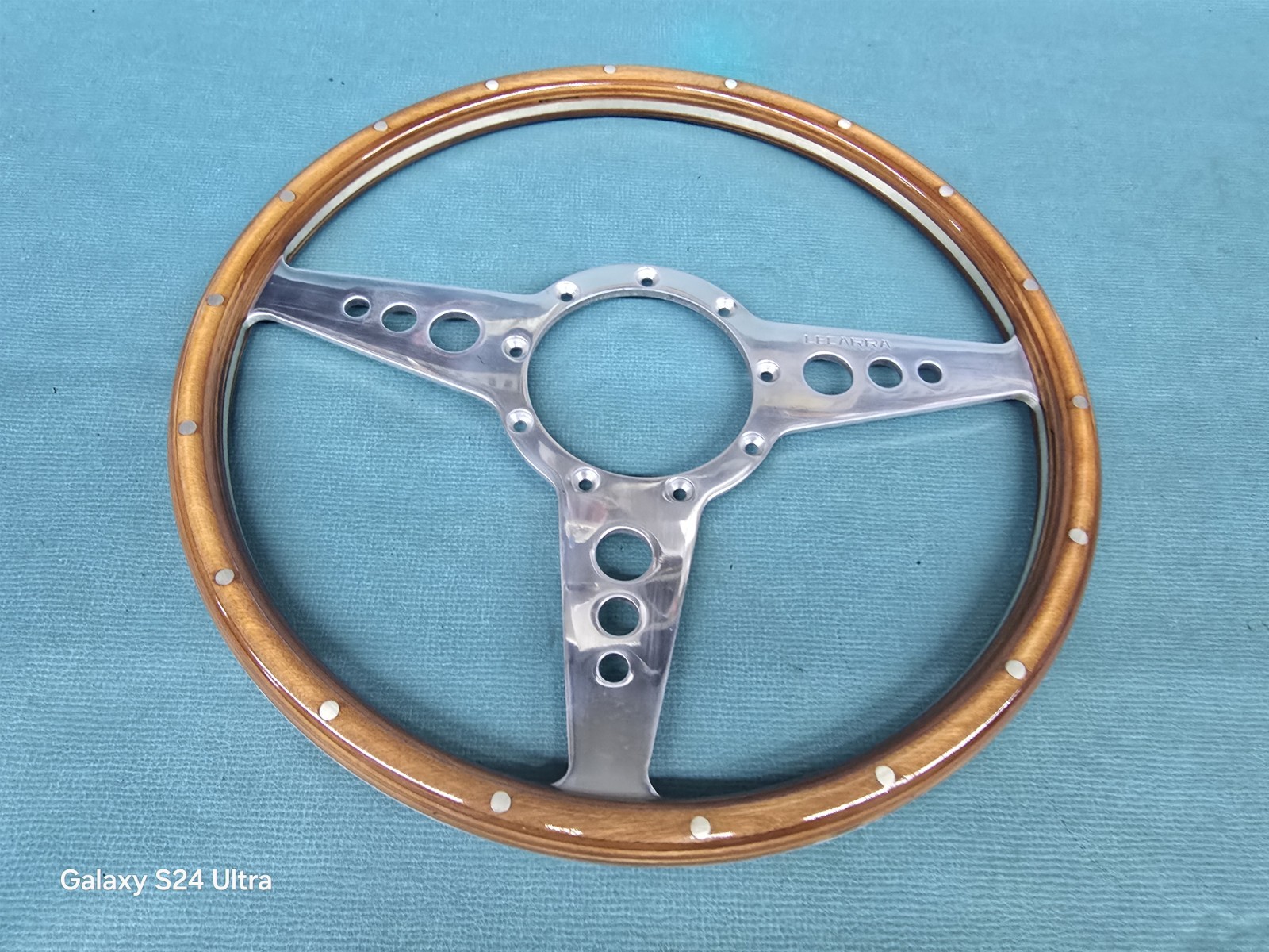 NEW LECARRA WOOD STEERING WHEEL 14" FLAT CORVETTE PORSCHE FERRARI MG TRIUMPH