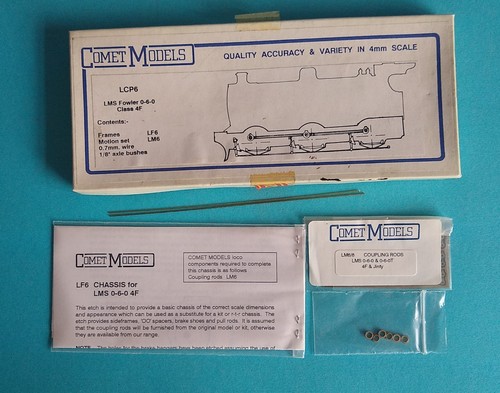 Boxed Comet 4mm Brass & Nickel Silver Chassis Kit LCP6 LMS Fowler 4F 0-6-0 Loco