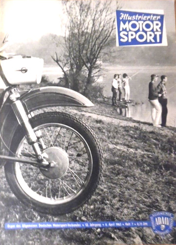 ILLUSTRIERTER MOTORSPORT 7 - 6.4. 1963 D MZ Feuerstuhl MC Ludwigsfelde BMW LS