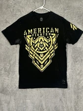 Buckle American Fighter Shirt Mens Large Black Double Sided MMA Sports USA