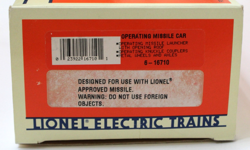 Lionel 6-16710 US Army Operating Missile Car NIB 1995 (USA Made) - Picture 3 of 3