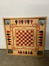 Vintage 1970 Carrom 26” x 26” Multi Game Pocketed Board Only