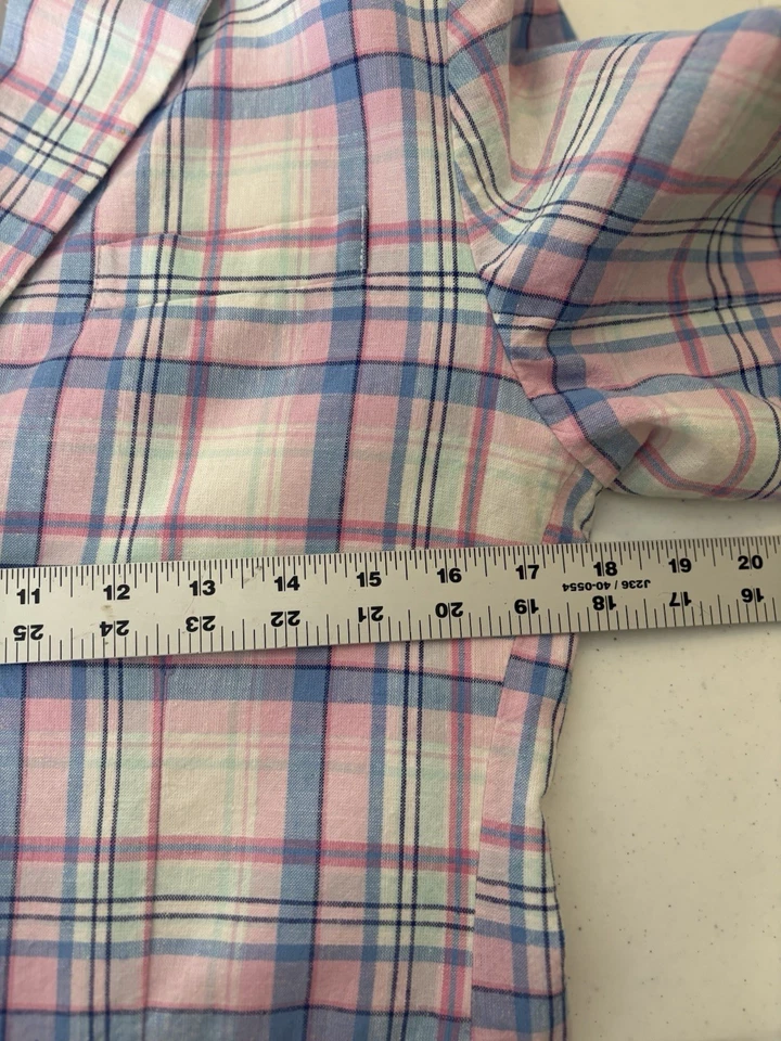 Blazer Janie and Jack Boys Mezcla de Lino 16 Rosa Pastel Cuadros Preppy Clásico Foto 3 de 4