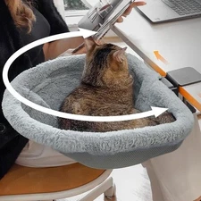 Work Desktop Cat Bed Indoor Cat Desk Perch for All Ages Cats Kittens Gaming