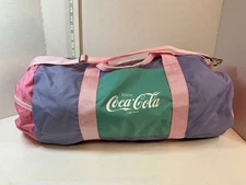 Coca Cola Pastel Duffel Bag Lavender, Pink And Mint Green Logo (Vintage??)