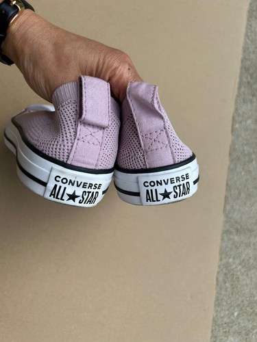 Converse Girl's CTAS Knit Phantom Violet Slip On Sneakers Size 4 - Picture 4 of 8