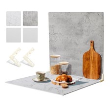 2 PCS 4 Pattern Boards Photo Backdrop for Flat Lay, Food Photography Backgrou...