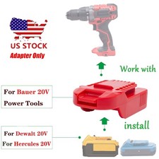 Adapter For Dewalt 20V/Hercules 20V Li-ion Battery to for Bauer 20V Power Tools