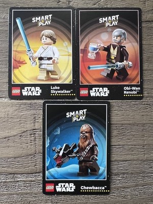 Lego Star Wars Smart Play 3 Card Lot Luke Skywalker Obi-Wan Kenobi Chewbacca