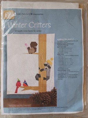 Quiltmaker Winter Critters QM Series Quilt Kit Part 2 Cardinals Racoon 24x30'' Wa