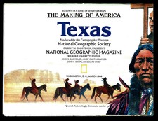 1986-3 March TEXAS Making of America National Geographic Map Poster - A1