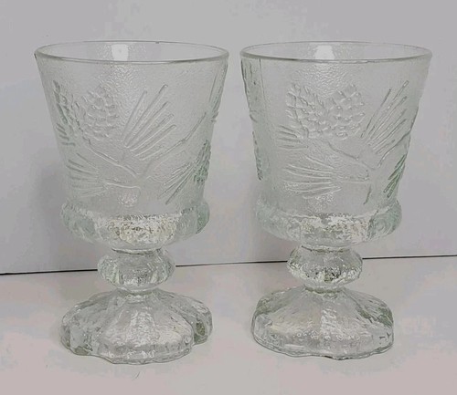 Vintage Indiana Glas Ponderosa Tannenzapfen Baum Fuß Kelch Diadem Tannenzapfen 6"