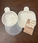 Corning Ware Glass Grab It Bowl, Pyrex Lid & Snack Plate: P-150-B & P-185 White