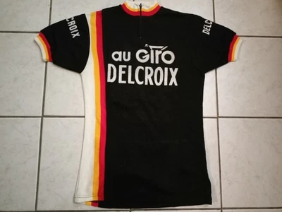 MAILLOT CYCLISTE VELO AU GIRO DELCROIX ACRYLIQUE VINTAGE  TAILLE M/3 BE - Photo 1/4