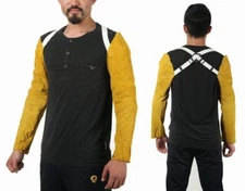 Long Split Leather Welding Sleeves Protective Splatter Heat Arm Straps Sleeve 00