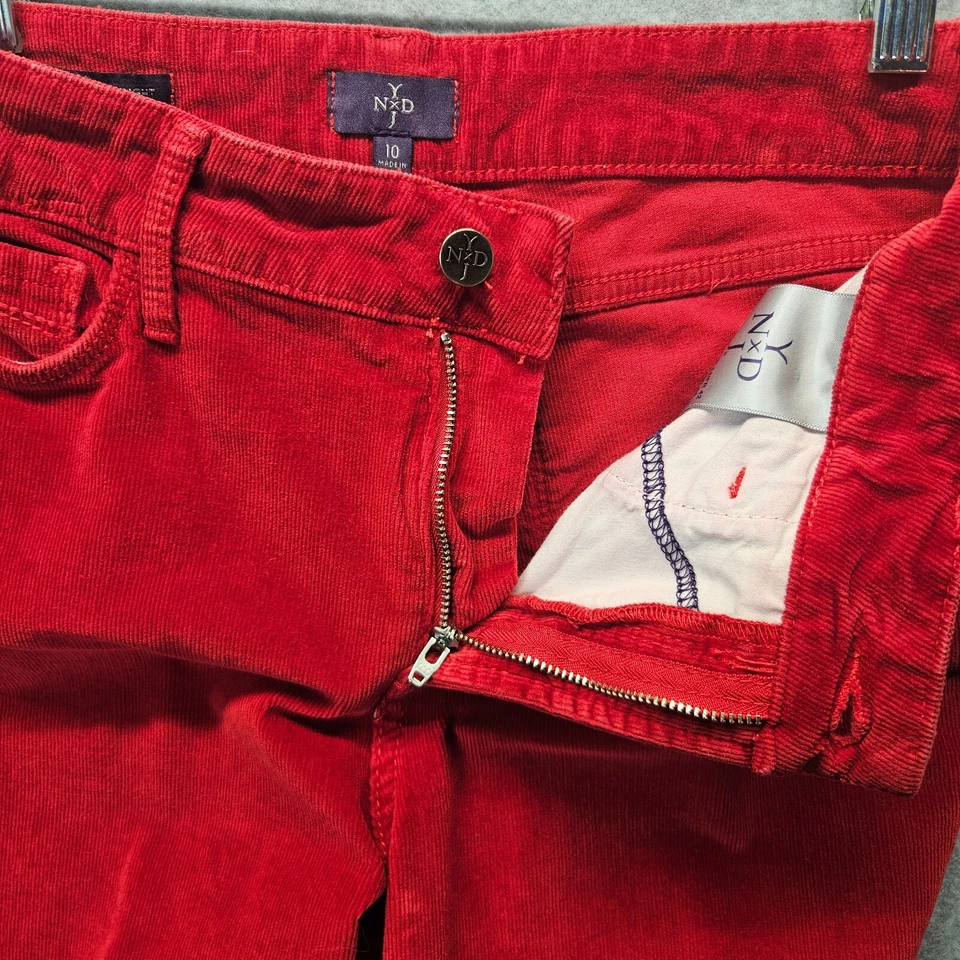 NYDJ Corduroy Pants Marilyn Straight Women Sz 10 Red Stretch Lift Tuck Light - Image 3 of 4