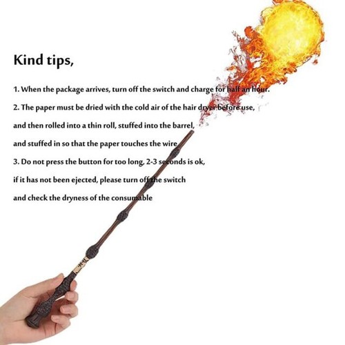 Harry Potter Magic Fire Wand Shooter Fireball Firing Wand Dumbledore Hermione - Foto 7 di 13