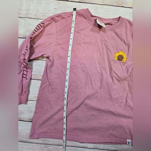 Preppy Happy Kind Girl’s Simply Southern Long Sleeve tee Size medium Pink - Picture 6 of 9