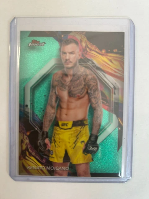 69 TOPPS FINEST UFC 2024 RENATO MOICANO  AQUA GLITTER REFRACTOR .