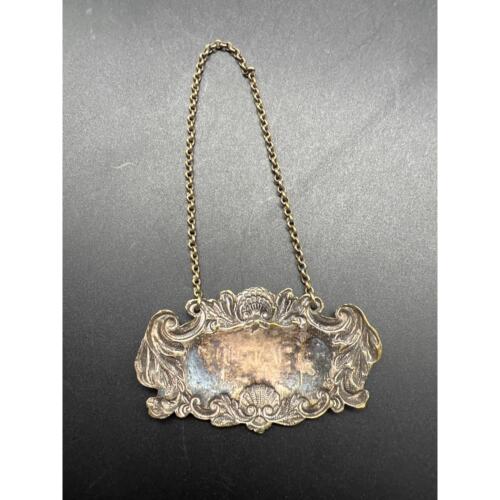 Antiguo Latón Art Nouveau Brandy Botella Etiqueta Licor Identificación Decantador Etiqueta Dije LEER - Imagen 4 de 8