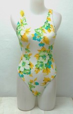 New White Floral Pattern Leotard / Bodysuit for Women size 10 Small