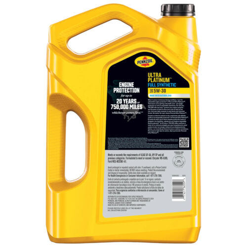 PennzoiI Ultra Platinum Full Synthetic 5W-30 Motor Oil, 5 Quart - Picture 7 of 7