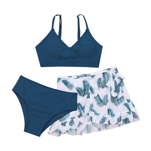 Girls Bikini Set with Cover Beach Skirts Swimsuit Quickly Dry Beach Bathing Suit - Picture 36 of 43