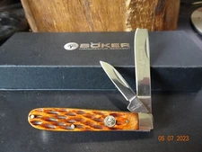BOKER TREE BRAND 3.25" CLOSED RAZOR JACK BROWN BONE NEW STYLE OF A POCKET KNIFE 