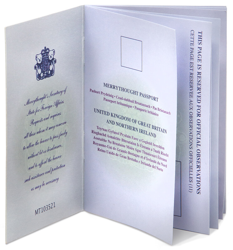 Merrythought Teddy Bear Passport - fun travel accessory