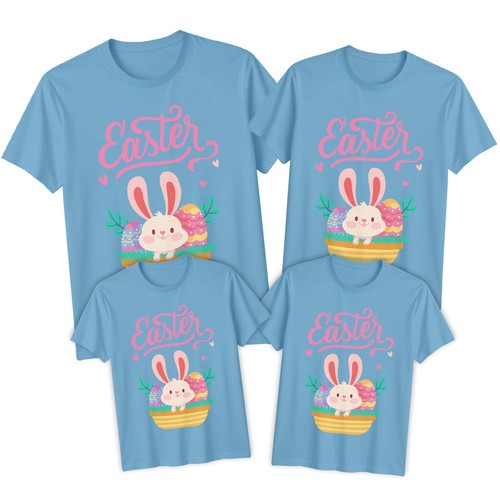 Family Bunny Happy Easter T-Shirts Tee Cute Festival Holiday Party Matching #ED - Picture 20 of 24