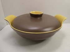 POOLE TWINTONE POTTERY SWEETCORN BRAZIL BROWN TUREEN BROWN LIDDED CASSEROLE POT