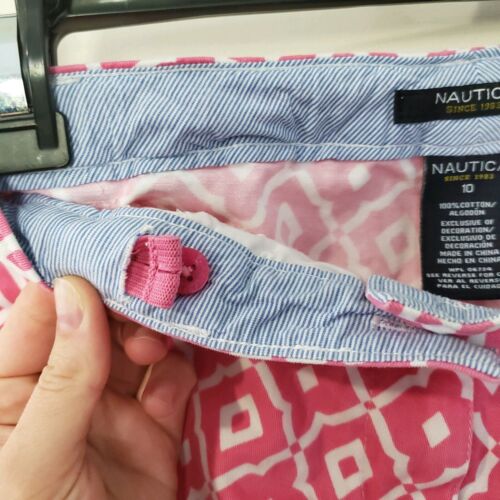 Nautica Girls Pink White Patterned Shorts Size 10 - Picture 3 of 4