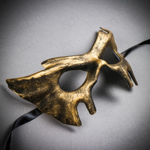 Black Devil Eye Mask For Masquerade Ball Costume Party | Wedding Eye Mask Gold - Picture 3 of 4