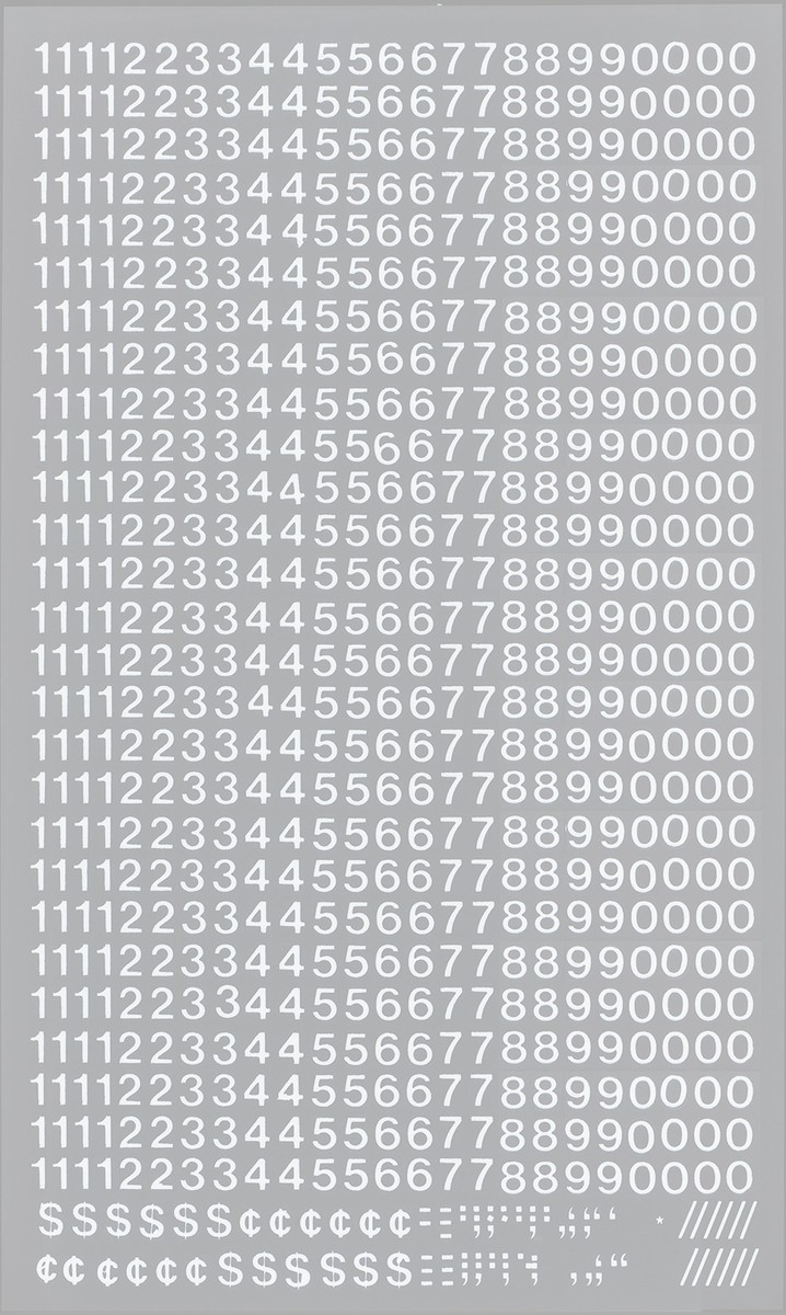 Chartpak Self-Adhesive Vinyl Numbers, 1/4 Inch High, White