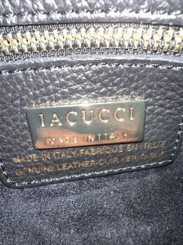 Italienische Leder Handtasche Lacucci Fellbesatz Handtasche Tiermotiv Gepard klassisch - Bild 2 von 9