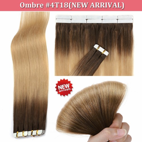 Invisible Tape In 100% Real Remy Human Hair Extensions Skin Weft Full Head 40PCS - Picture 26 of 48