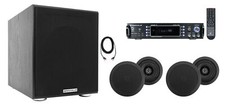 Rockville Home Theater Bluetooth Receiver 4 5.25" Black In-Ceiling Speakers Sub