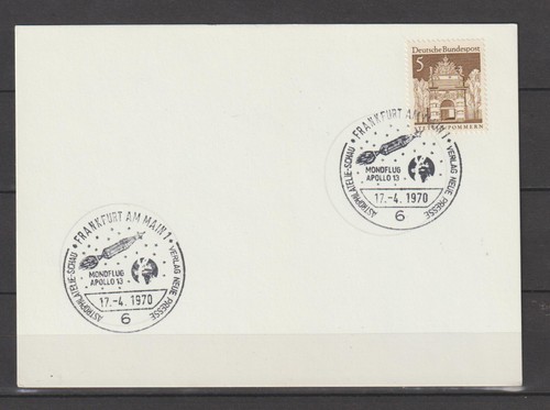 BRD:SST. 17.4.1970 Mondflug Apollo 13 Astrophilatelie Frankfurt