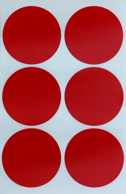 Circle Red Color Coded Stickers 50mm Round Dot Adhesive ...