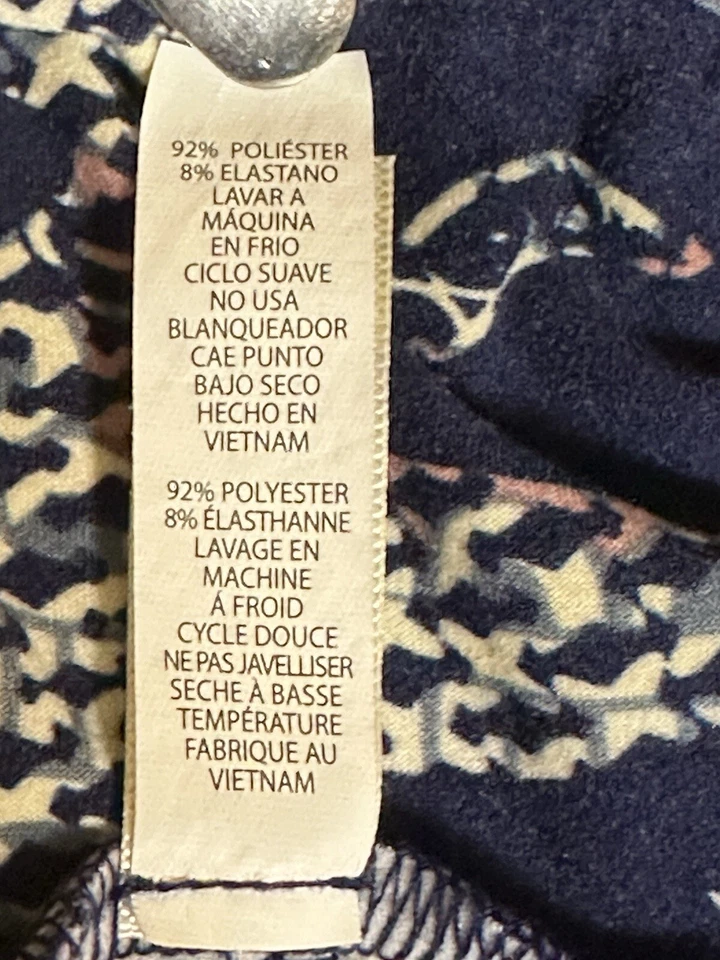 Leggings Florales Tropicales LuLaRoe, Talla Alta y Capri Curvilínea, Azul Rosa Athliesure Foto 3 de 4