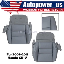 Driver & Passenger Side Bottom Leather Seat Cover FOR 2007-10 11 Honda CRV Gray