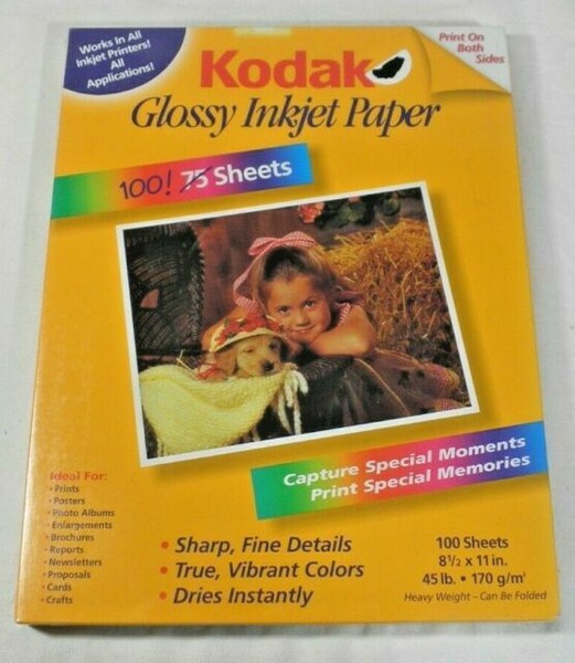 Kodak Picture Paper 10 Sheets 8.5 X 11 Soft Gloss 51 Lbs 7mil for sale