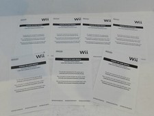 Lot of 7 Original Nintendo Wii Viewing The Game Manual Insert ONLY