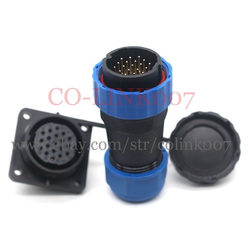 19Pin Waterproof Connector,SD28 Bulkhead Industrial LED power Signal Plug, IP67 - Picture 6 of 7