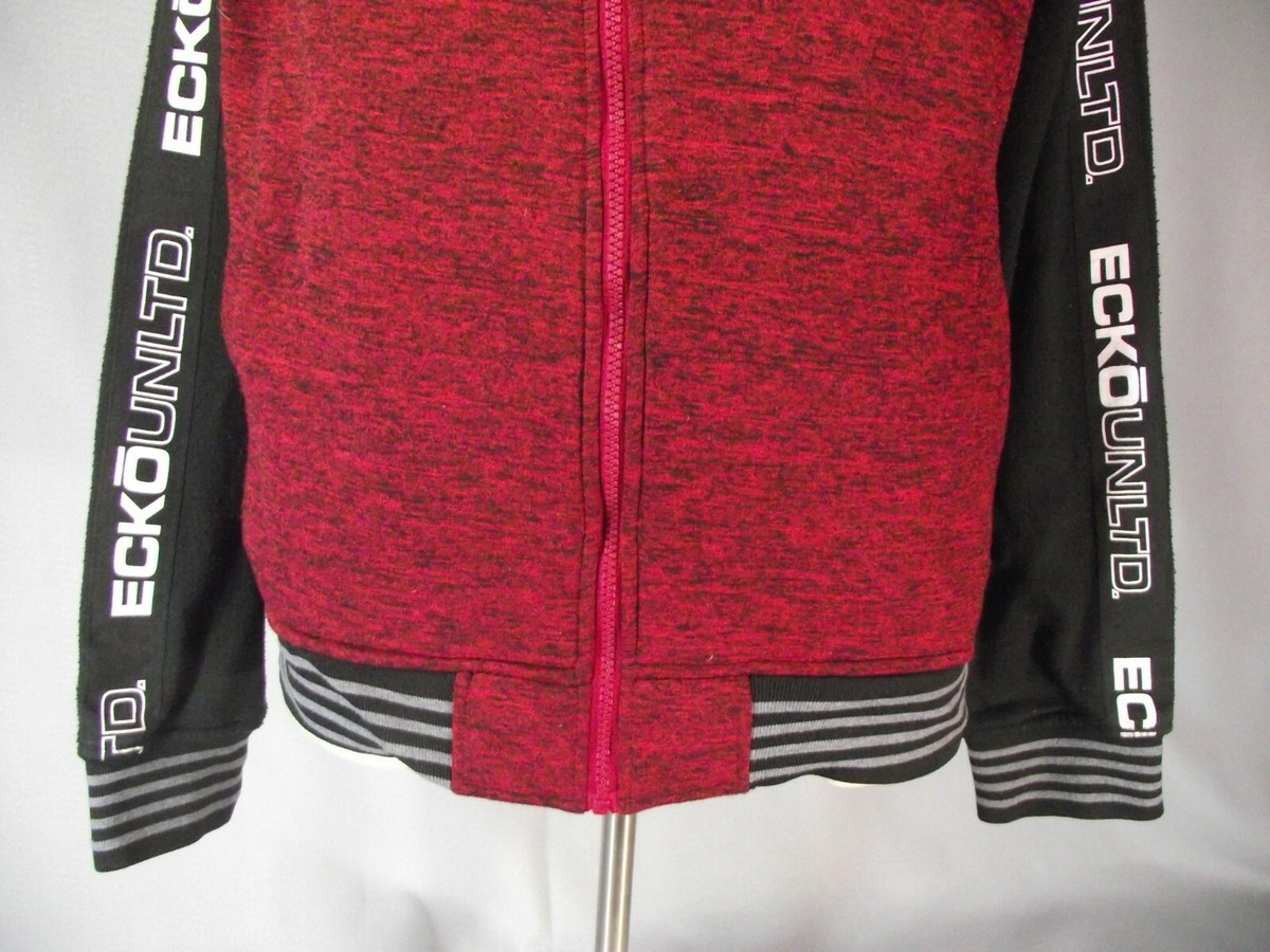 Marc Ecko jacket men's medium maroon black fleece track